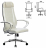 Кресло офисное МЕТТА "К-31" хром, рецик. кожа, сиденье и спинка мягкие, белое