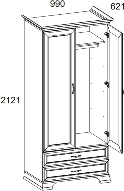 шкаф 2DG2S Тиффани ANREX