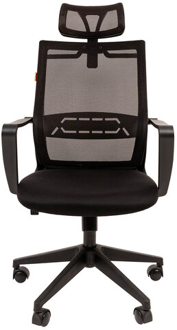 Кресло Chairman СН 545, регулируемый подголовник, вешалка плечики, сетка/ткань TW, черное, 7126770