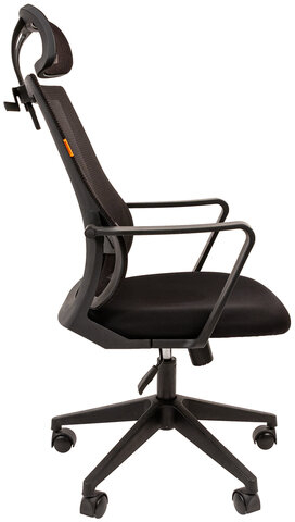 Кресло Chairman СН 545, регулируемый подголовник, вешалка плечики, сетка/ткань TW, черное, 7126770