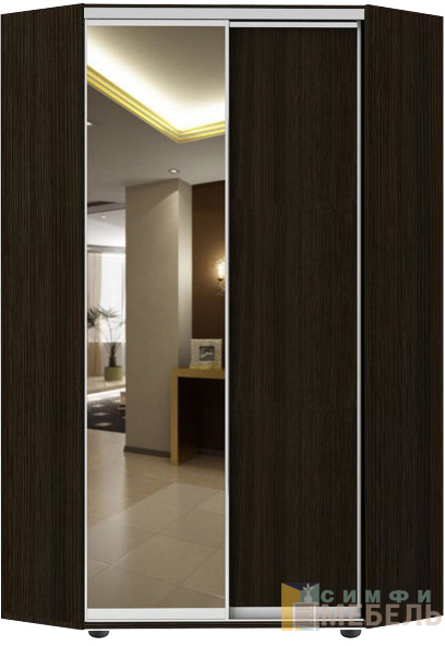 Шкаф-купе угловой Стандарт Комби 1 Венге магия/Зеркало
