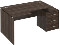 Стол ЛЕВЫЙ эргономичный с тумбой СВ16 (СВ12+СВ16+СВ73)