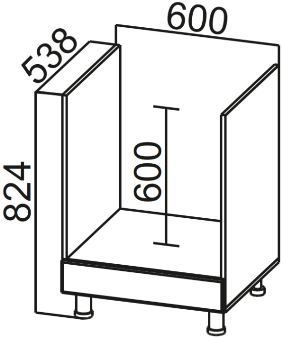 Стол-рабочий 600 (под плиту) Модус