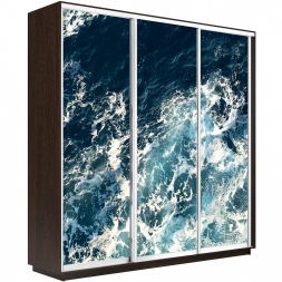 Шкаф-купе Экспресс 3-х дверный (Фото №1015 Морские волны)