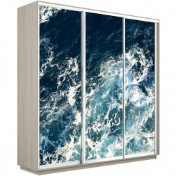 Шкаф-купе Экспресс 3-х дверный (Фото №1015 Морские волны)