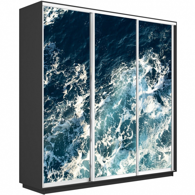 Шкаф-купе Экспресс 3-х дверный (Фото №1015 Морские волны)