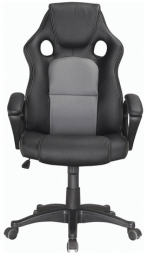 Кресло компьютерное BRABIX "Rider Plus EX-544" КОМФОРТ, экокожа, черное/серое, 531582