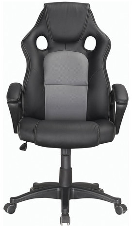 Кресло компьютерное BRABIX "Rider Plus EX-544" КОМФОРТ, экокожа, черное/серое, 531582