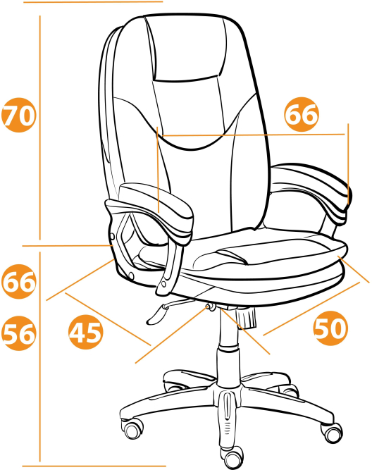 Кресло COMFORT кож/зам, коричневый, 2 TONE