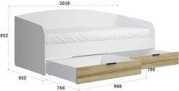 Кровать Скайлайт СЛ-31К блэквуд ячменный/белый