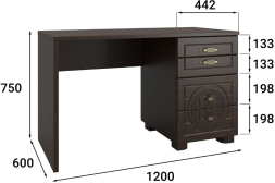 Стол письменный «Монблан» МБ-70К венге