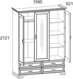 Шкаф 3D4S Тиффани ANREX