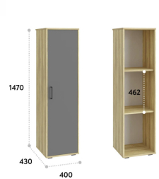 Шкаф-пенал Оскар ОС-01 блэквуд ячменный/графит