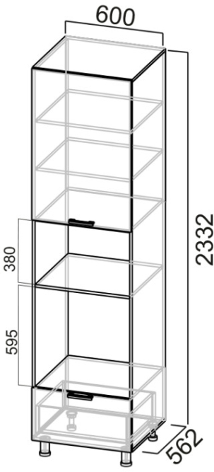 Пенал П600ДМ (под духовой шкаф и микроволновую печь) Модерн Нью