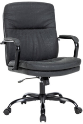 Кресло Chairman CH 301, подлокотники металл, пятилучие металл, экокожа, черное, 7145932