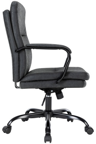 Кресло Chairman CH 301, подлокотники металл, пятилучие металл, экокожа, черное, 7145932