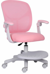 Кресло детское с подставкой для ног BRABIX &quot;Toy MG-205&quot;, сетка/ткань TW, розовое, 533151