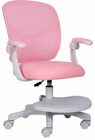 Кресло детское с подставкой для ног BRABIX "Toy MG-205", сетка/ткань TW, розовое, 533151