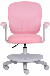 Кресло детское с подставкой для ног BRABIX &quot;Toy MG-205&quot;, сетка/ткань TW, розовое, 533151