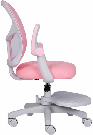 Кресло детское с подставкой для ног BRABIX "Toy MG-205", сетка/ткань TW, розовое, 533151