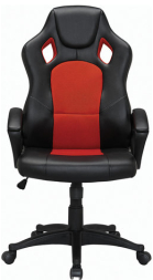 Кресло компьютерное BRABIX "Rider EX-544", экокожа черная/ткань красная, 531583