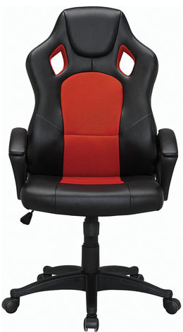 Кресло компьютерное BRABIX "Rider EX-544", экокожа черная/ткань красная, 531583