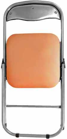 Стул складной для дома и офиса РС04, серебристый каркас, кожзам песочный