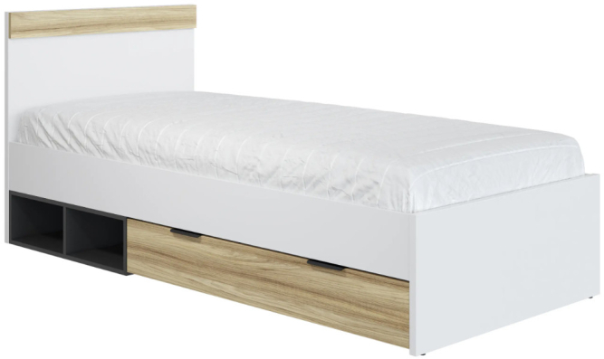 Кровать Скайлайт СЛ-32К блэквуд ячменный/графит/белый