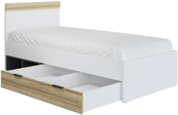 Кровать Скайлайт СЛ-32К блэквуд ячменный/графит/белый