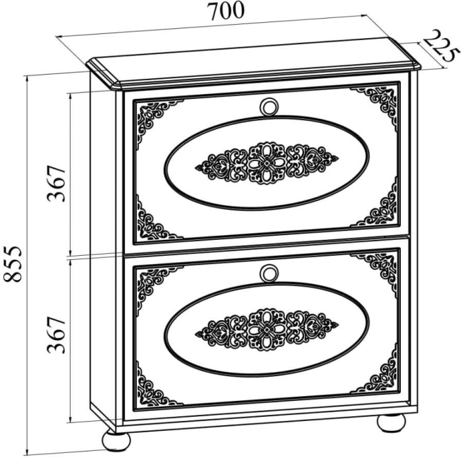 Тумба для обуви (обувница) Ассоль АС-45 белое дерево