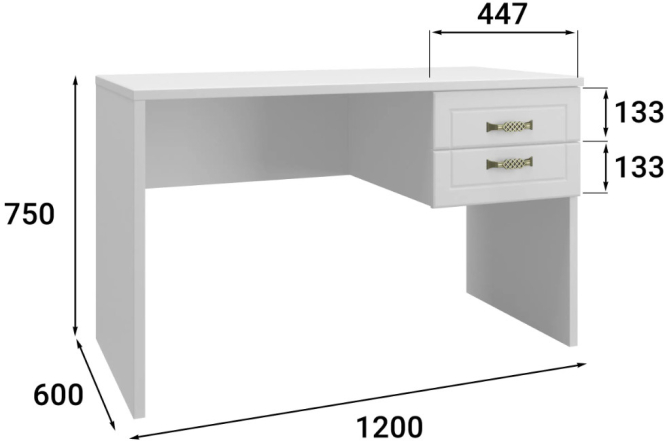 Стол письменный «Монблан» МБ-71К белое дерево