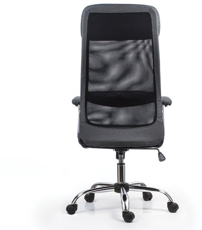 Кресло офисное BRABIX "Flight EX-540", хром, ткань, сетка, серое, 531848