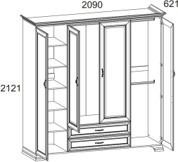 Шкаф 4D2S Тиффани ANREX