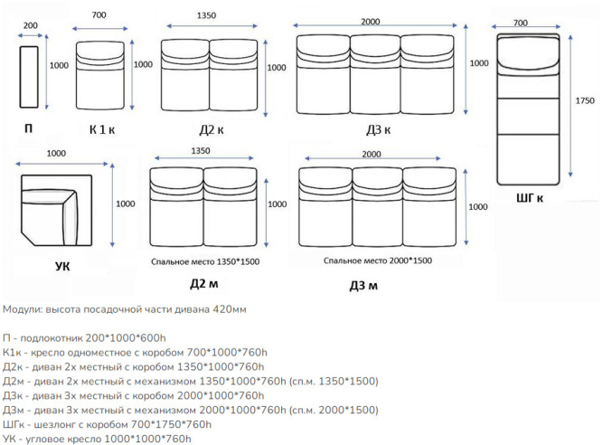 Модуль шезлонг Арт-14