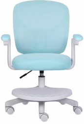 Кресло детское с подставкой для ног BRABIX "Toy MG-205", сетка/ткань TW, голубое, 533152