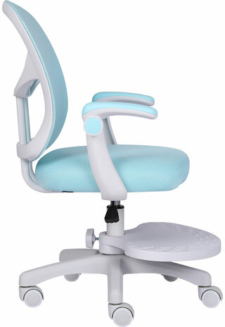 Кресло детское с подставкой для ног BRABIX "Toy MG-205", сетка/ткань TW, голубое, 533152