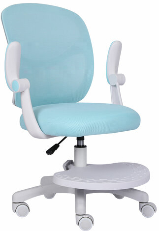 Кресло детское с подставкой для ног BRABIX "Toy MG-205", сетка/ткань TW, голубое, 533152