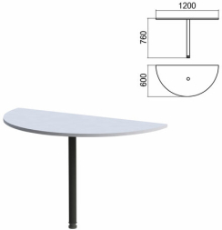 Стол приставной полукруг Арго (вариант 2) опора черная