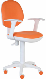 Кресло CH-W356AXSN с подлокотниками, оранжевое, пластик белый, CH-W356AXSN/15