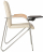 Кресло для приемных и переговорных "Samba T plast" со столиком, хромированный каркас, кожзам бежевый