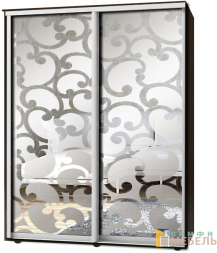 Шкаф-купе 2х дв Стандарт Пескоструй фон матовый № 16