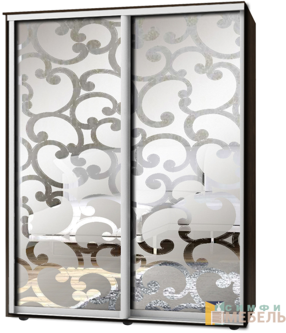 Шкаф-купе 2х дв Стандарт Пескоструй фон матовый № 16