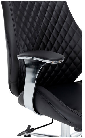 Кресло офисное CHAIRMAN CH 790, хром, эргономичное, экокожа, черное, 7145936