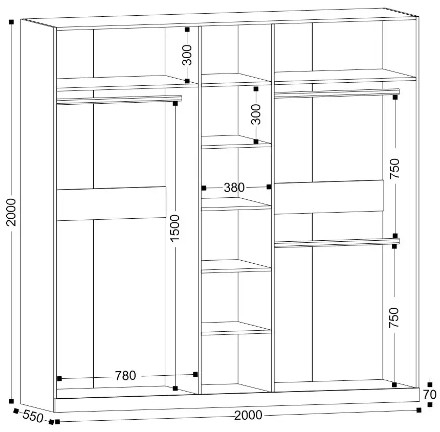 Шкаф 5-х створчатый Николь 25