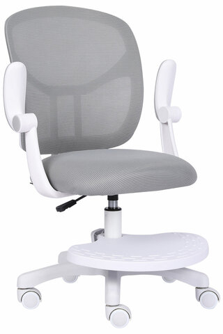 Кресло детское с подставкой для ног BRABIX &quot;Toy MG-205&quot;, сетка/ткань TW, серое, 533153