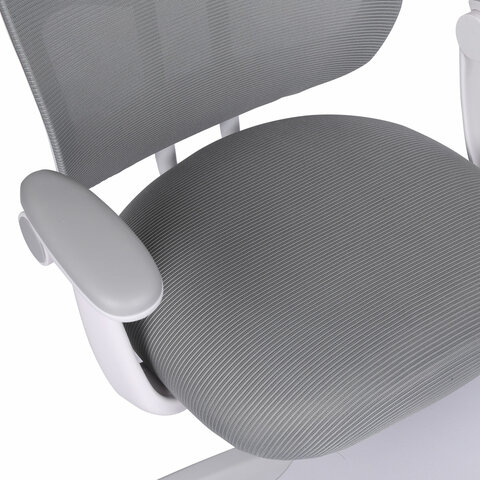 Кресло детское с подставкой для ног BRABIX &quot;Toy MG-205&quot;, сетка/ткань TW, серое, 533153