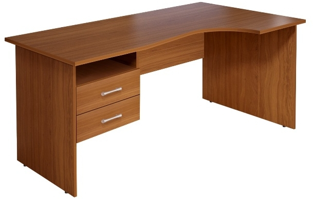 Стол кривол. с тумбой П КМ77 (СМ6П+ТМ11)