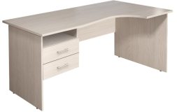 Стол кривол. с тумбой П КМ77 (СМ6П+ТМ11)