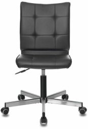 Кресло BRABIX "Stream MG-314", без подлокотников, пятилучие серебристое, экокожа, черное, 532077