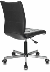 Кресло BRABIX "Stream MG-314", без подлокотников, пятилучие серебристое, экокожа, черное, 532077